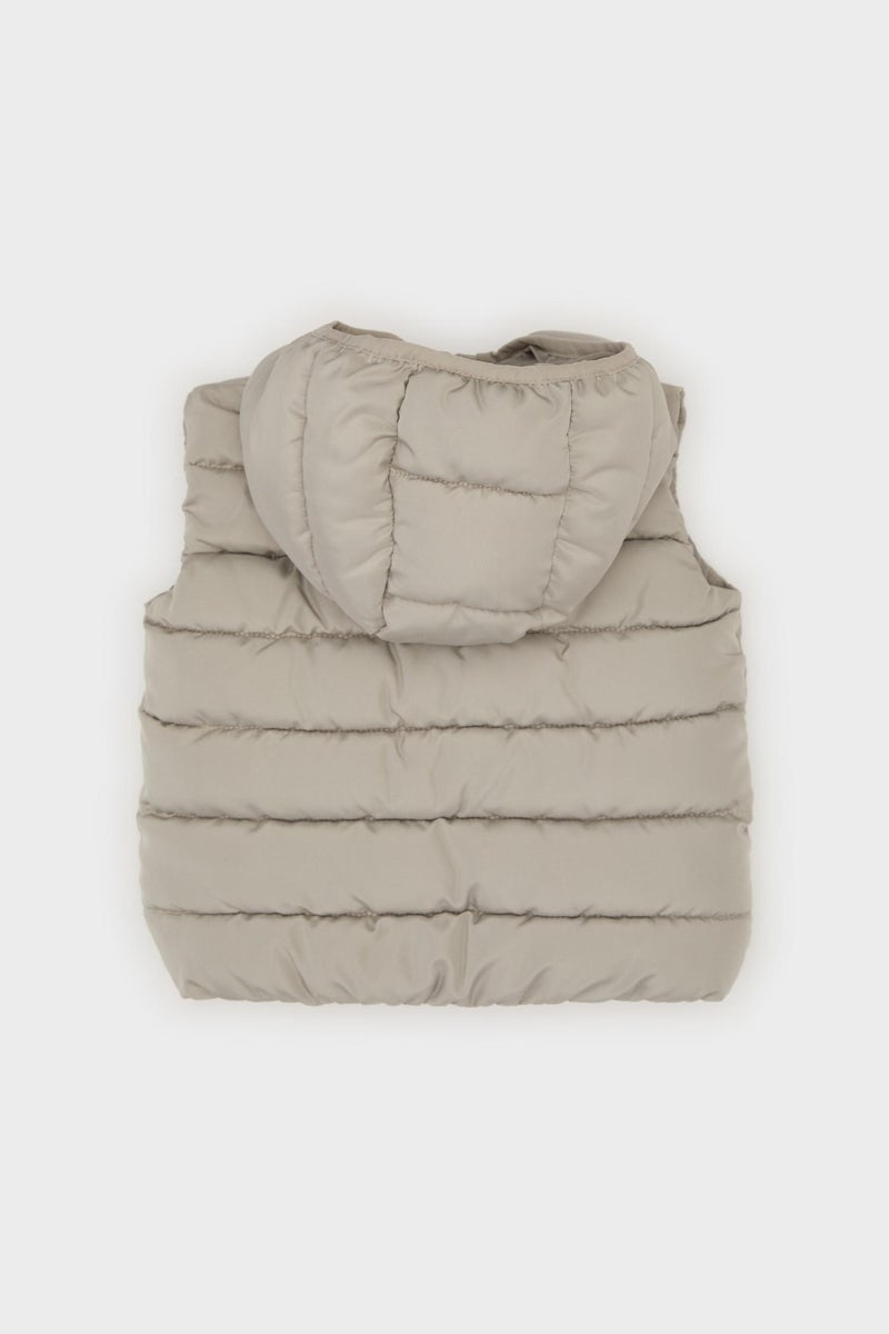 DeFacto Grey BabyBoy Baby Boy Waterproof Hooded Zippered Puffer Vest Casual - Image 4